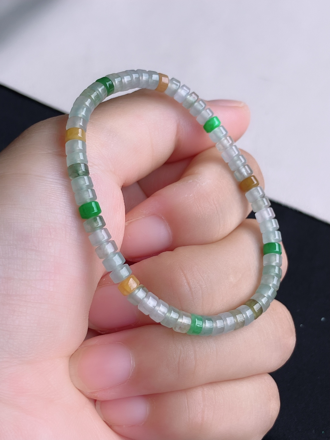 ️，三彩手链，晶莹剔透，尺寸4.3/自然光实拍