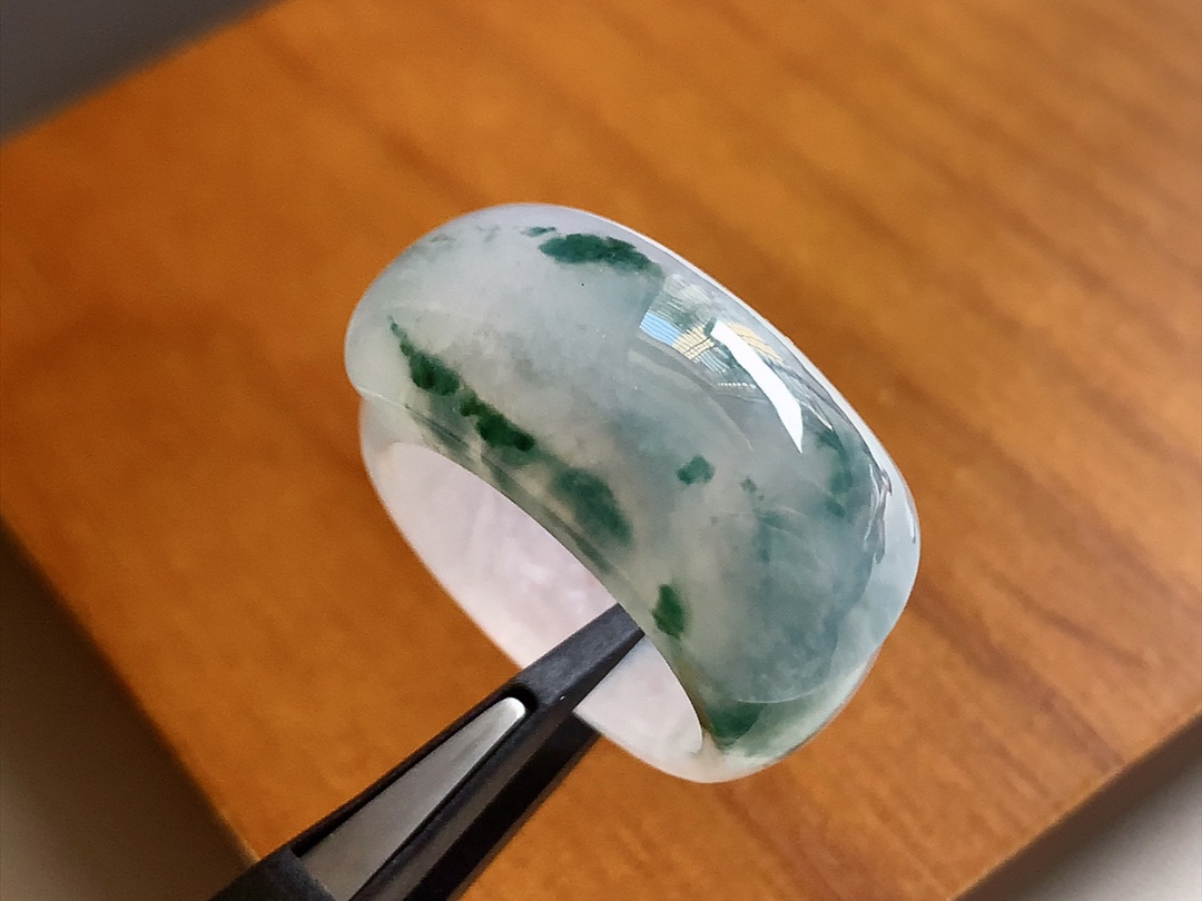 ️ 冰种飘花马鞍戒指 飘花色泽漂亮，种水，无裂尺寸30.8*14*6.3