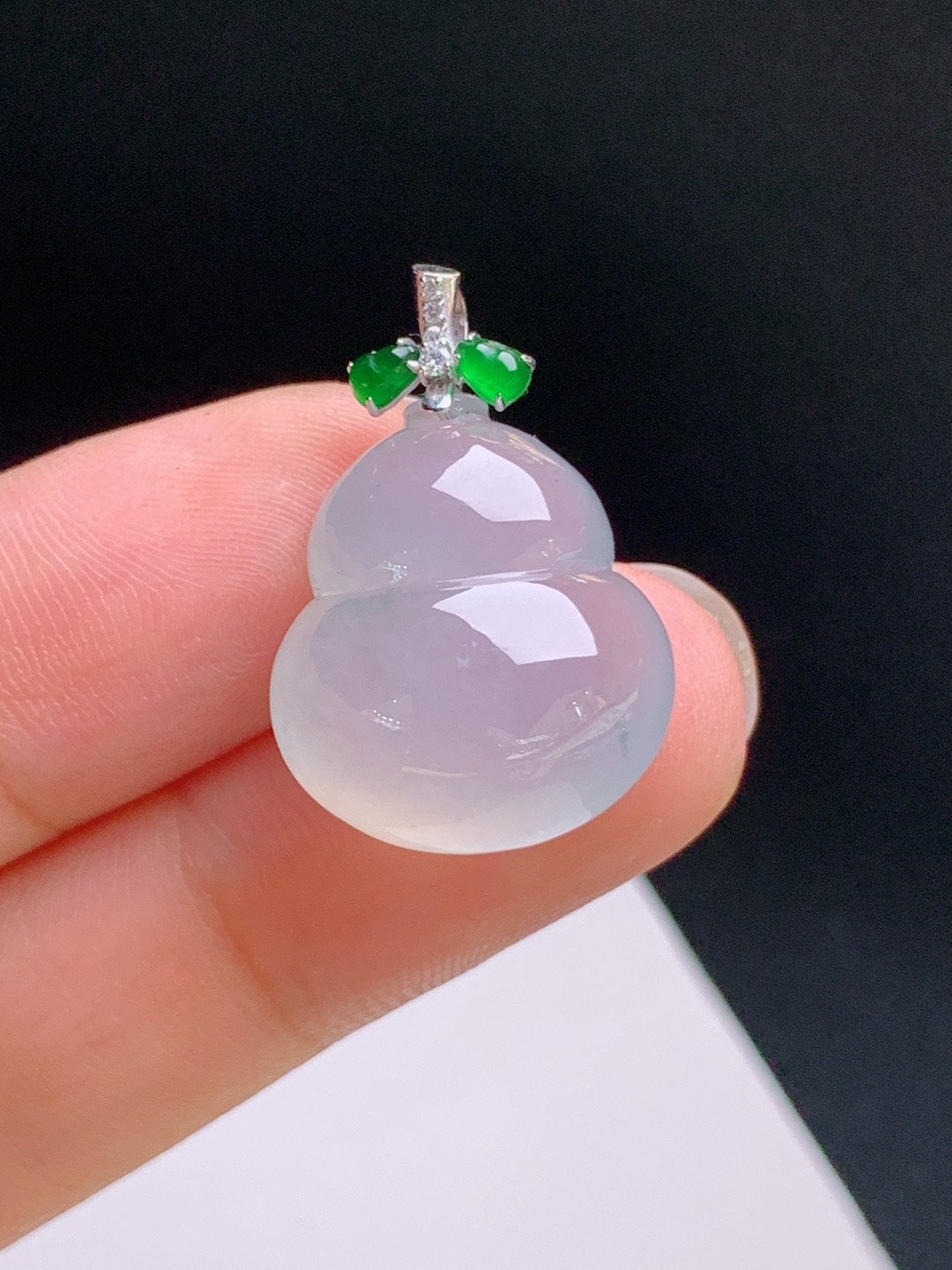 ️ 冰种葫芦吊坠，胶润饱满，福禄双全 裸石18.5-16.5-9.1 整体24.3 530917