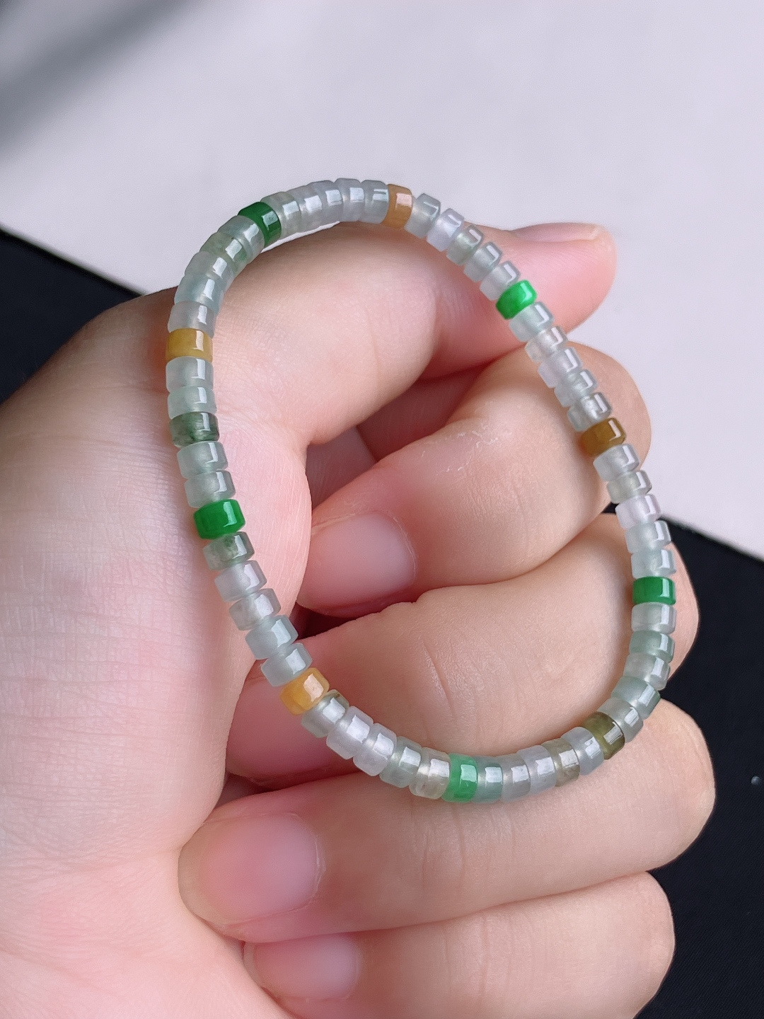 ️，三彩手链，晶莹剔透，尺寸4.3/自然光实拍