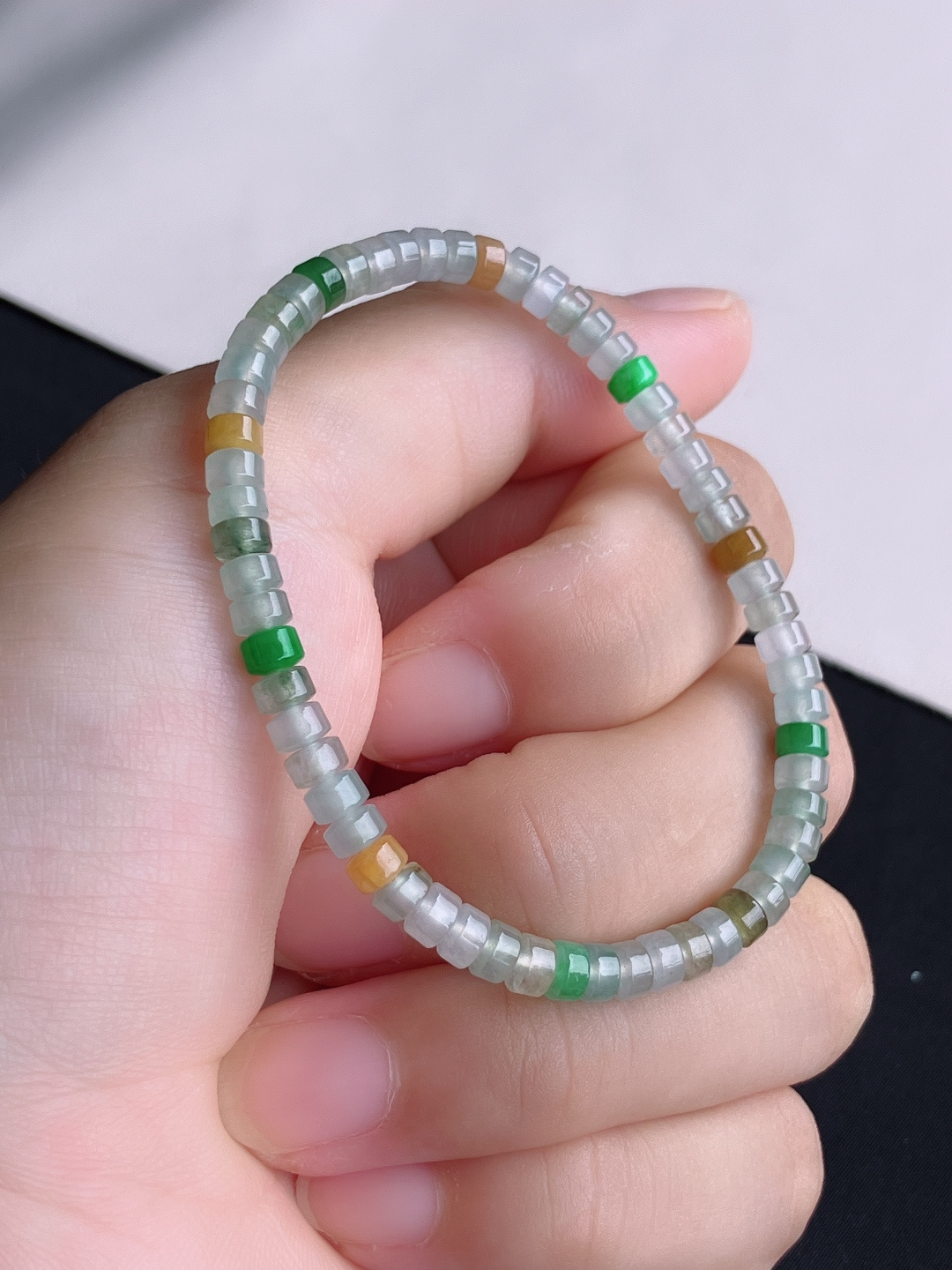️，三彩手链，晶莹剔透，尺寸4.3/自然光实拍