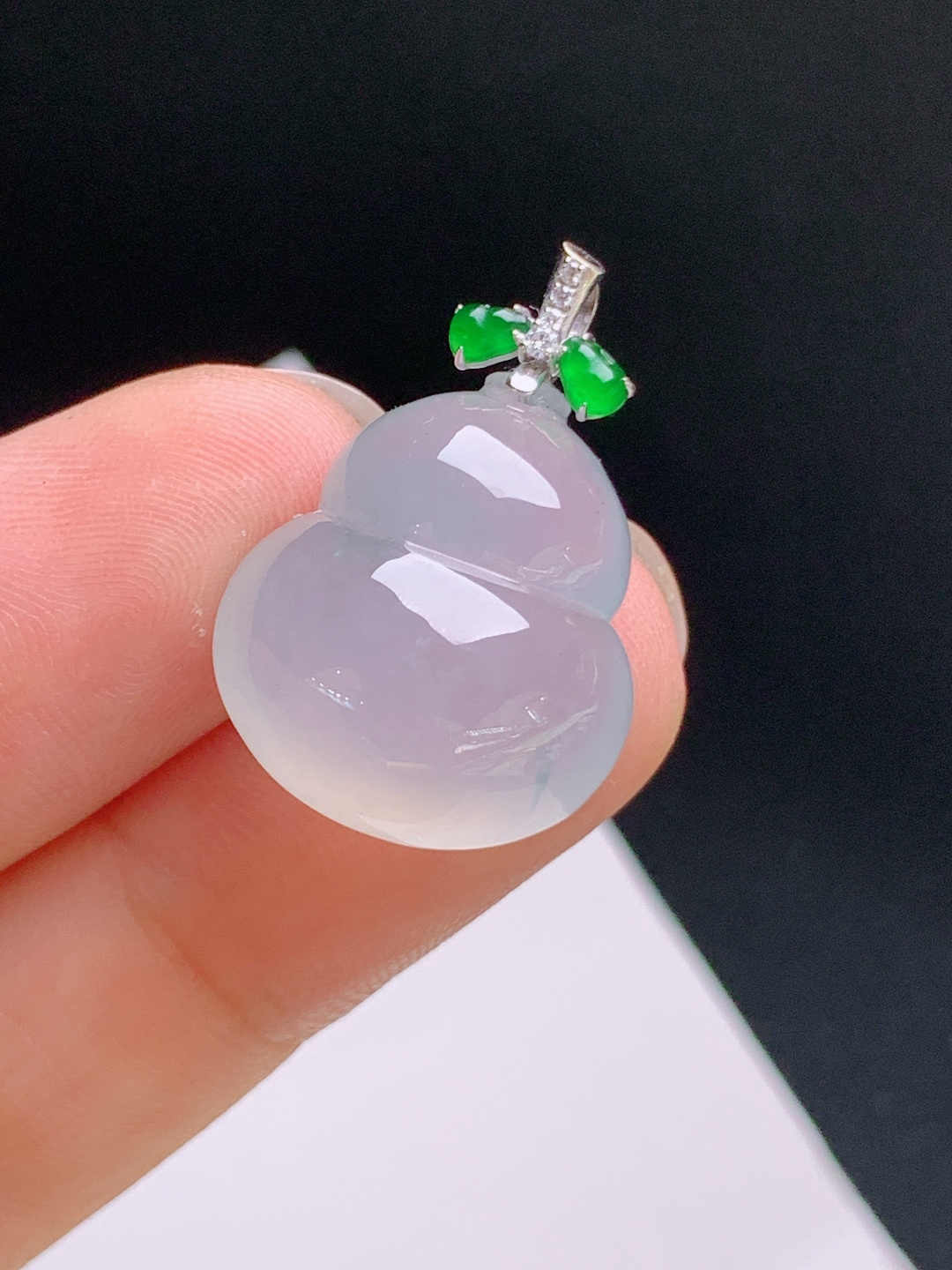 ️ 冰种葫芦吊坠，胶润饱满，福禄双全 裸石18.5-16.5-9.1 整体24.3 530917