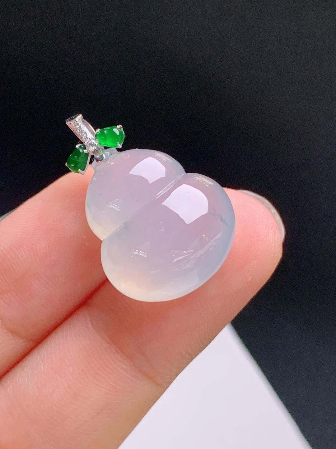 ️ 冰种葫芦吊坠，胶润饱满，福禄双全 裸石18.5-16.5-9.1 整体24.3 530917