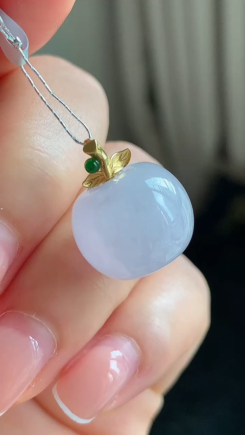 天然翡翠，冰紫路路通18k金 尺寸12.3-15.5 bz912