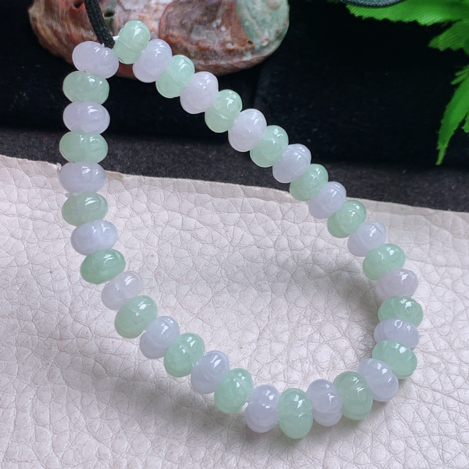 Zen实拍约7.8*4.8缅甸翡翠冰润路路通转运珠手串算盘珠女款手链