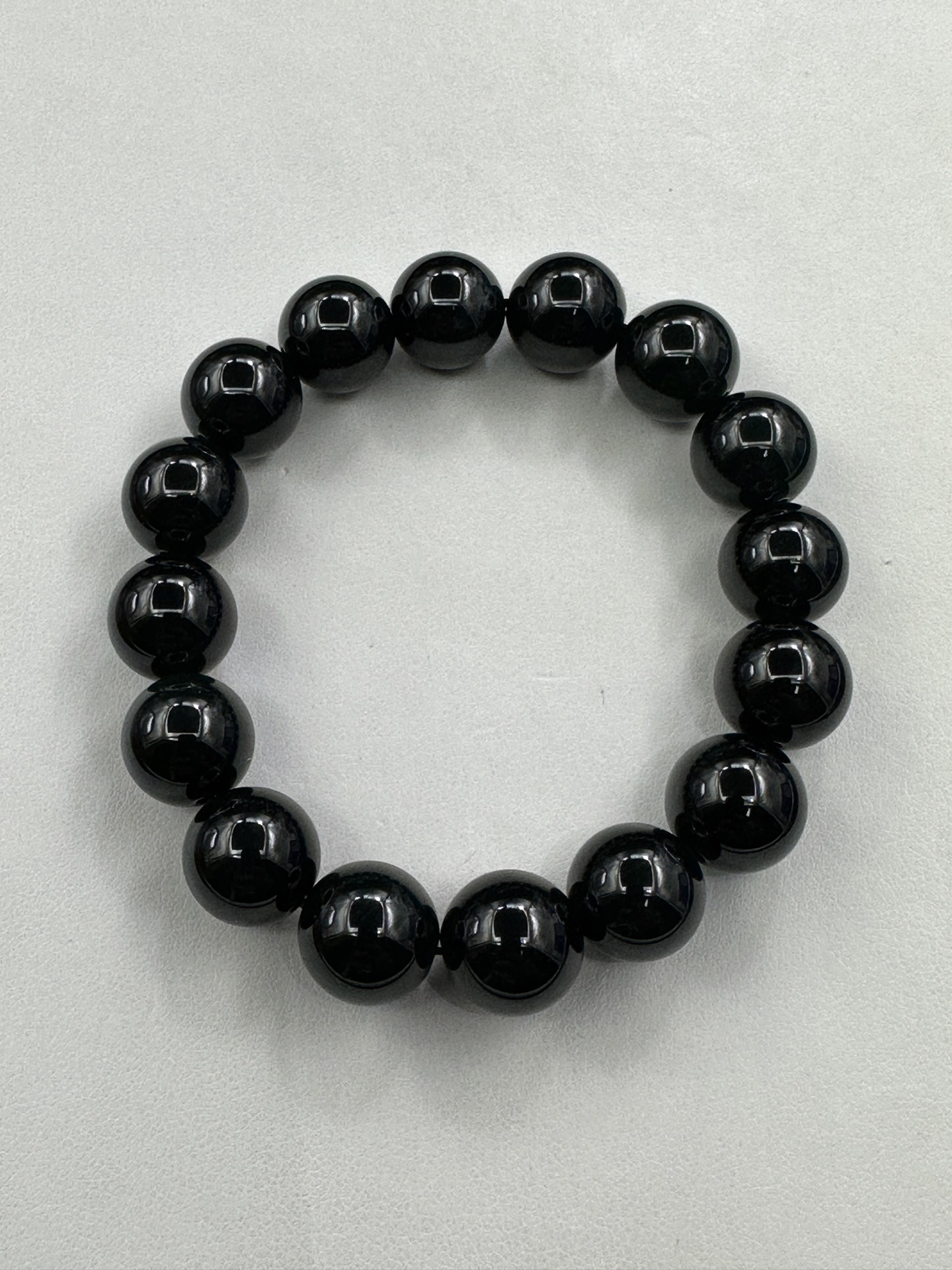 ️【墨翠手串13mm】老坑冰种 黑度极黑 灯照全透 呈帝王绿 种老起光 底极细腻 圆润饱满