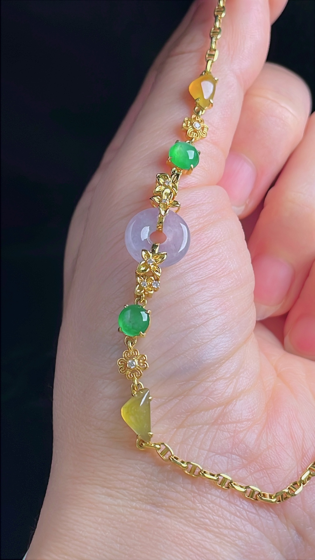 ️冰紫手链，18k镶嵌，老种起光，细底通透，尺寸：11.7/3mm0920