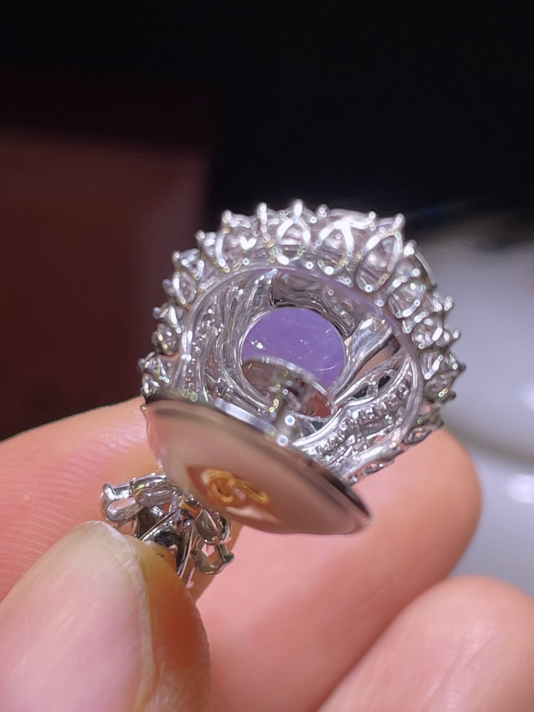 天然缅甸翡翠A货 葫芦吊坠 18k金镶嵌钻石 细腻水灵 实拍接近，28.2-16.2-11.1
