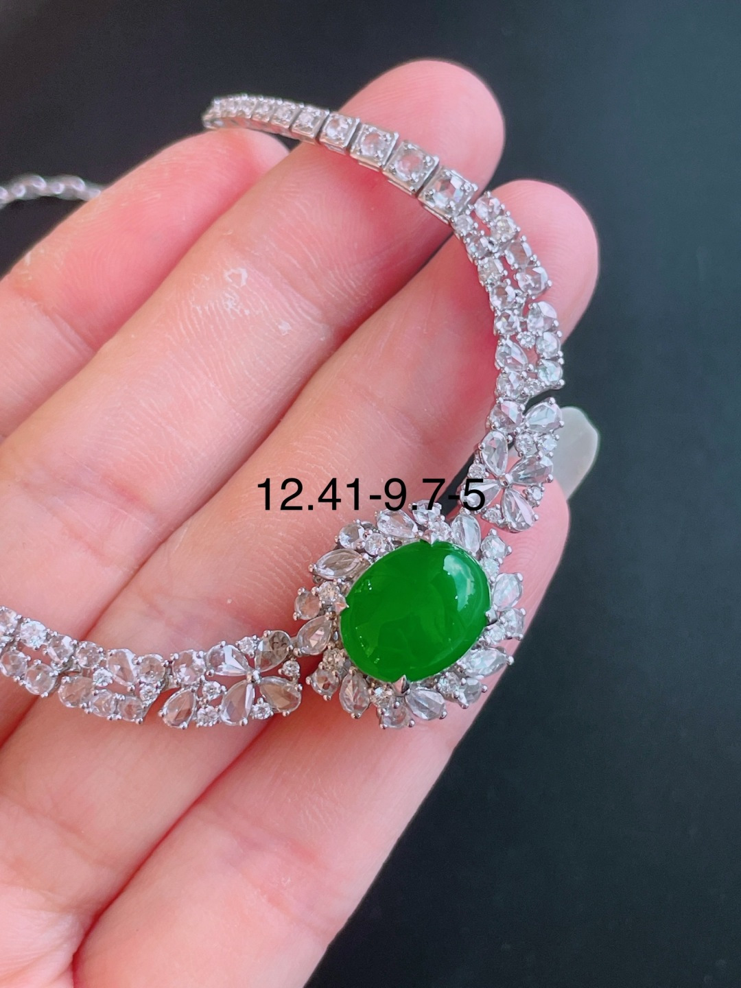 ️高冰绿蛋面项链，晶莹剔透，新颖时尚，12.41-9.7-5