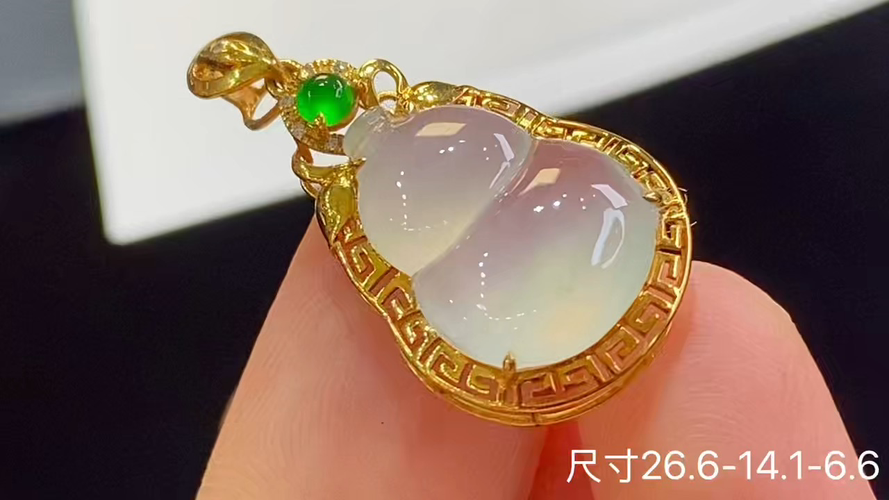 ️18k金+钻葫芦吊坠，无裂，26.6-14.1-6.6