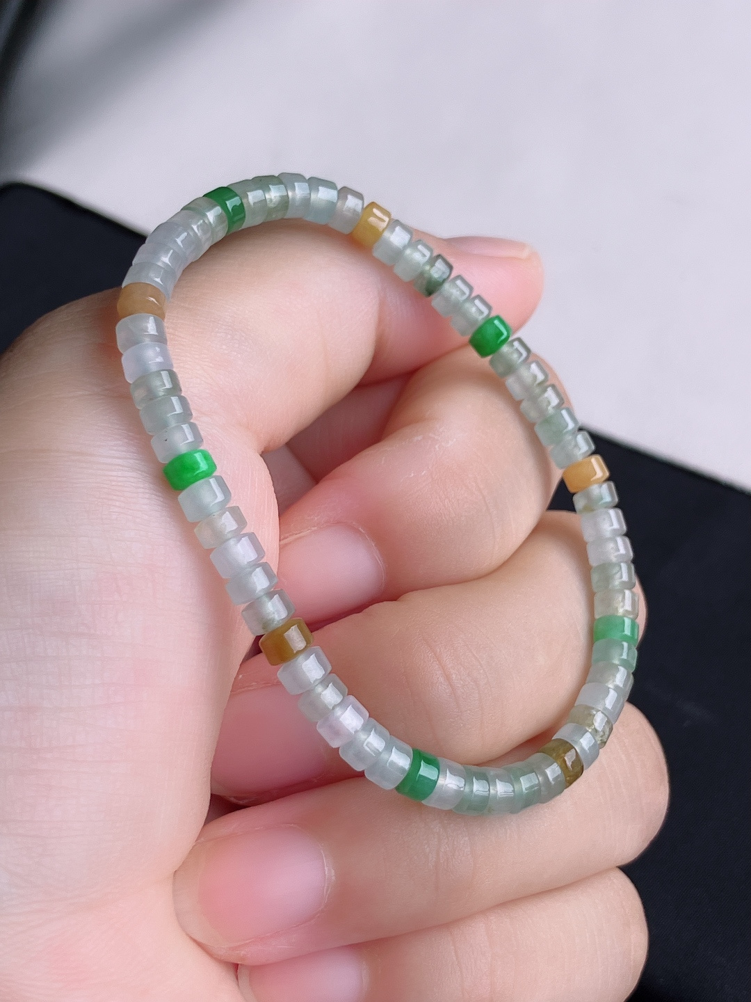 ️，三彩手链，晶莹剔透，尺寸4.3/自然光实拍