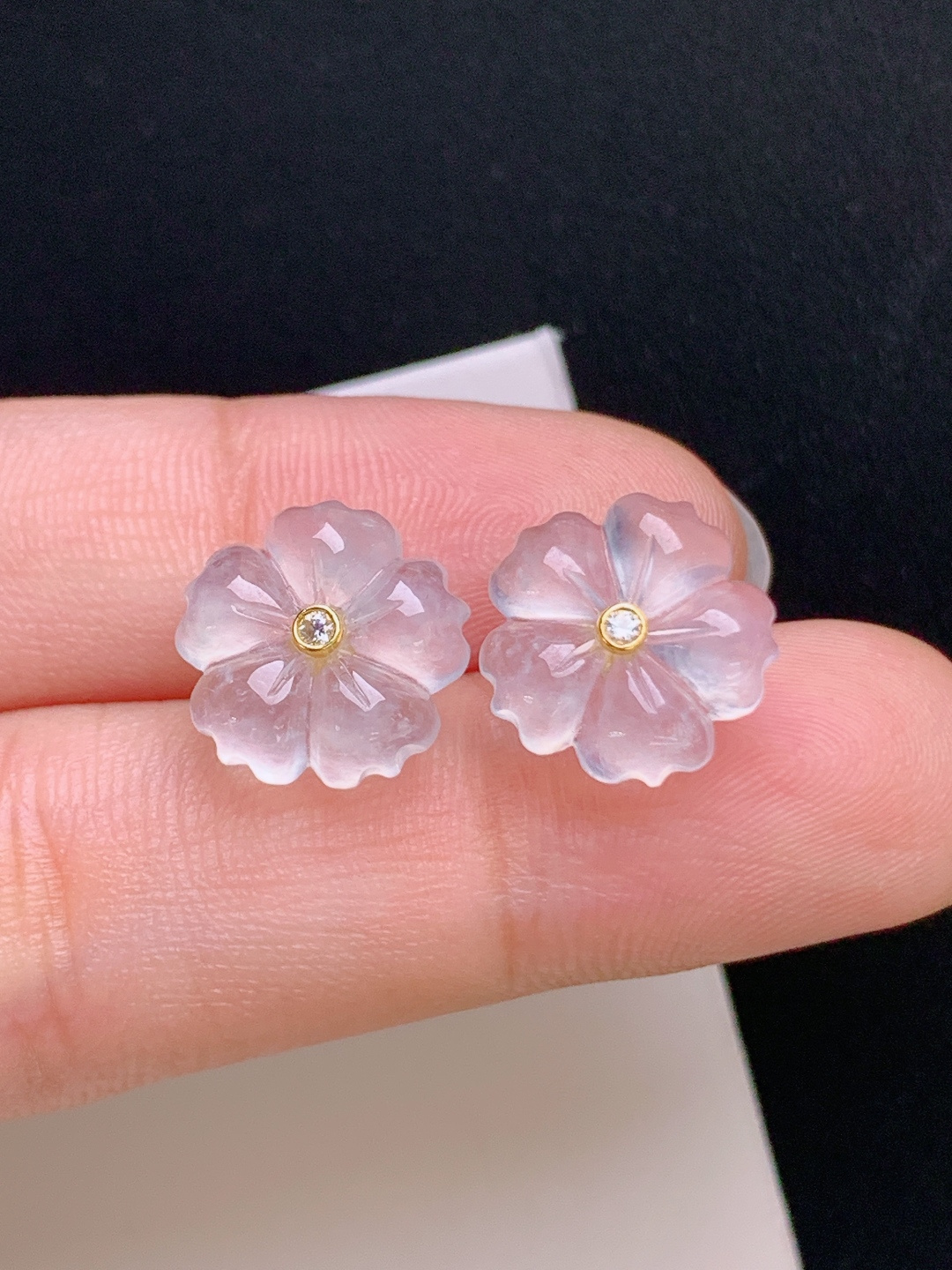 ️ 小花耳钉，冰透起光，精致灵动，花开喜乐 裸石12.5-3.2 530917