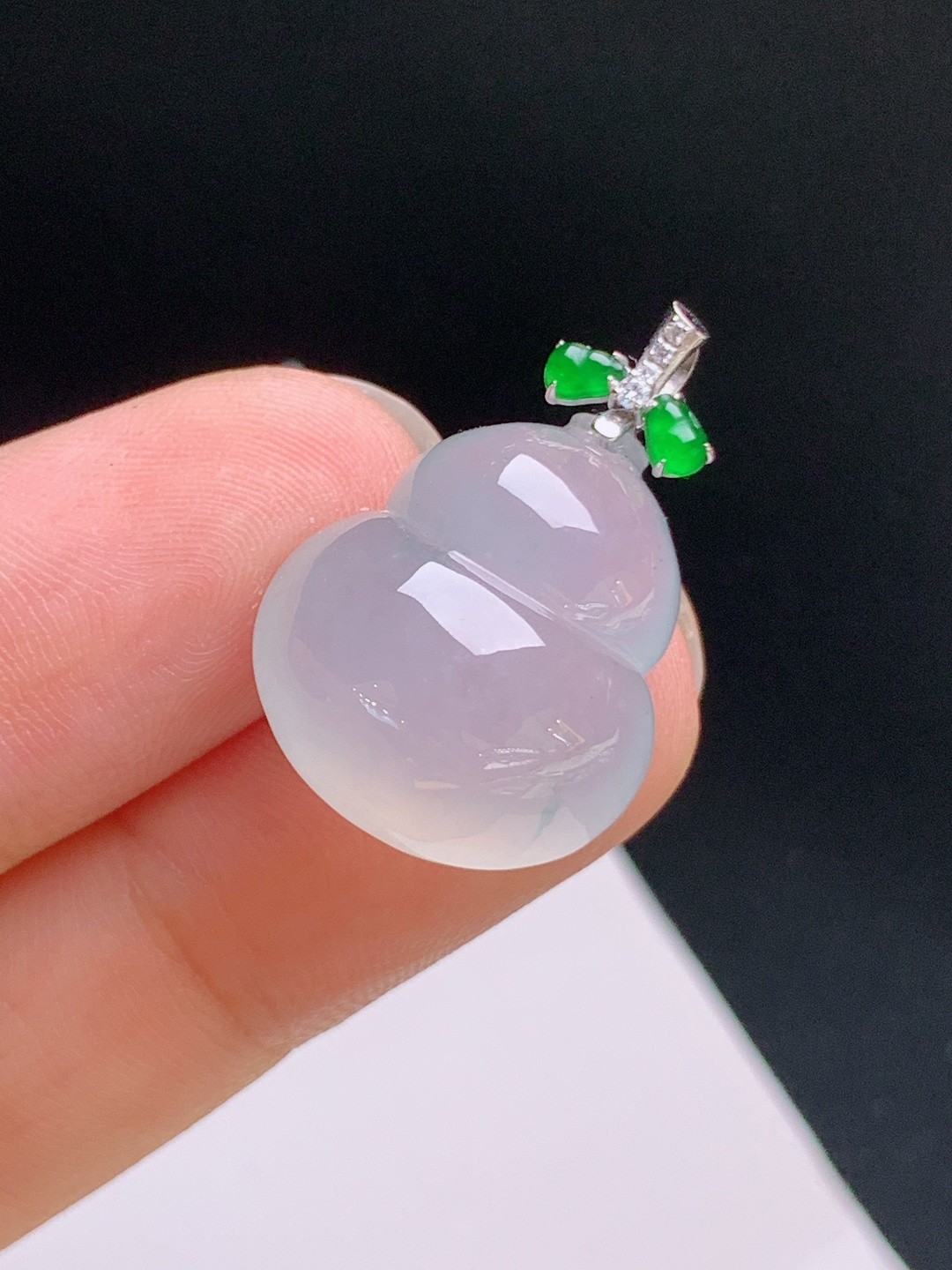 ️ 冰种葫芦吊坠，胶润饱满，福禄双全 裸石18.5-16.5-9.1 整体24.3 530917