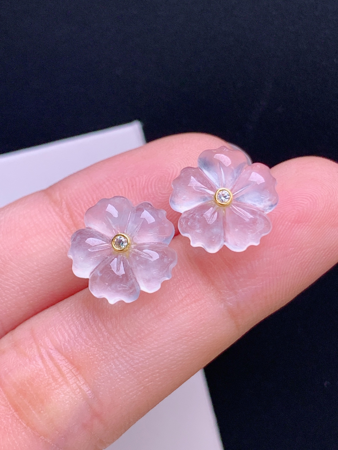 ️ 小花耳钉，冰透起光，精致灵动，花开喜乐 裸石12.5-3.2 530917