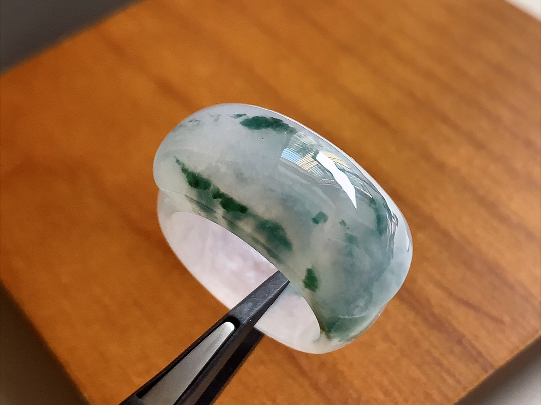 ️ 冰种飘花马鞍戒指 飘花色泽漂亮，种水，无裂尺寸30.8*14*6.3