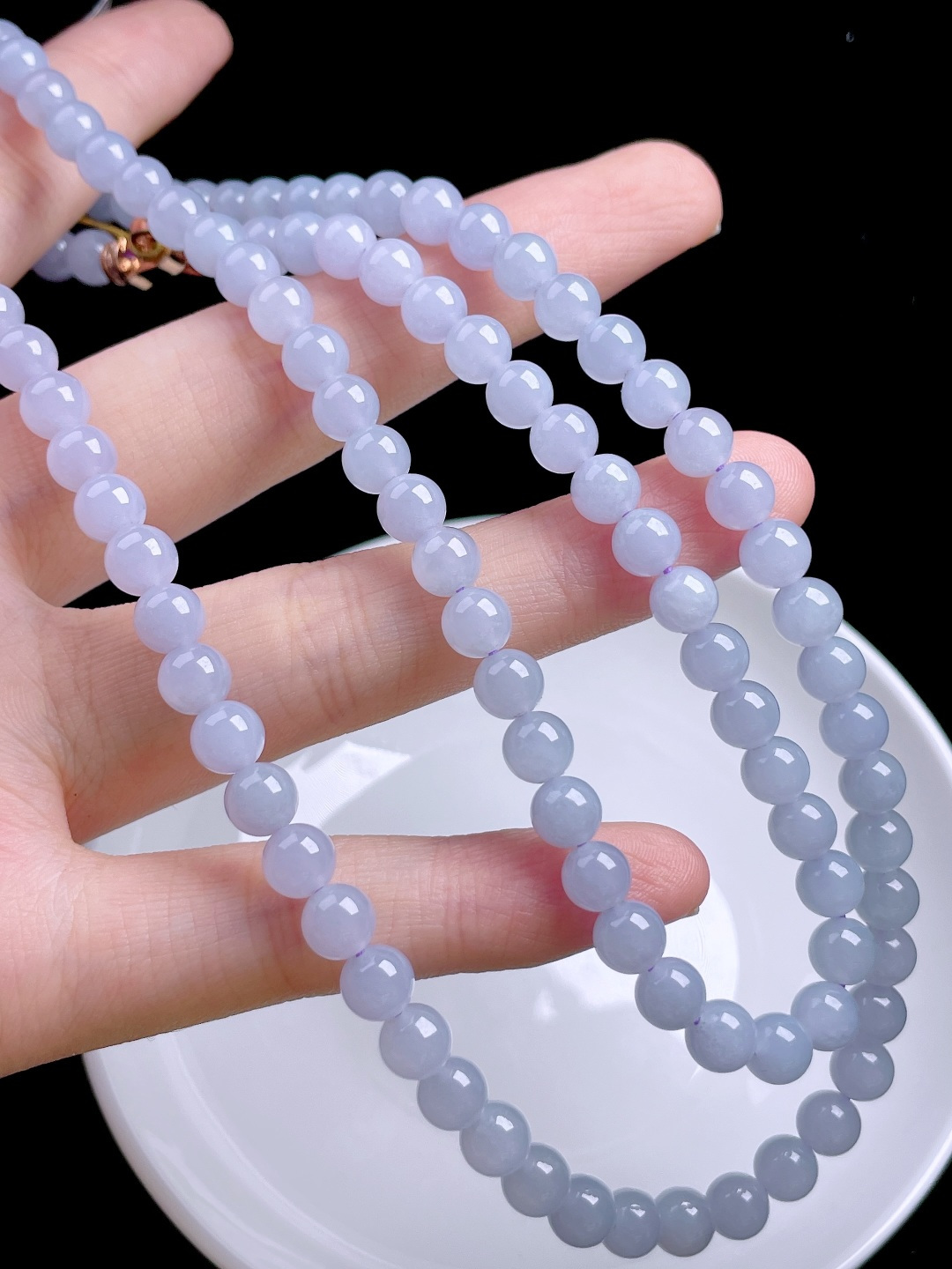 ️ 冰紫项链 色泽浓郁，珠圆玉润 尺寸：5.8，108颗