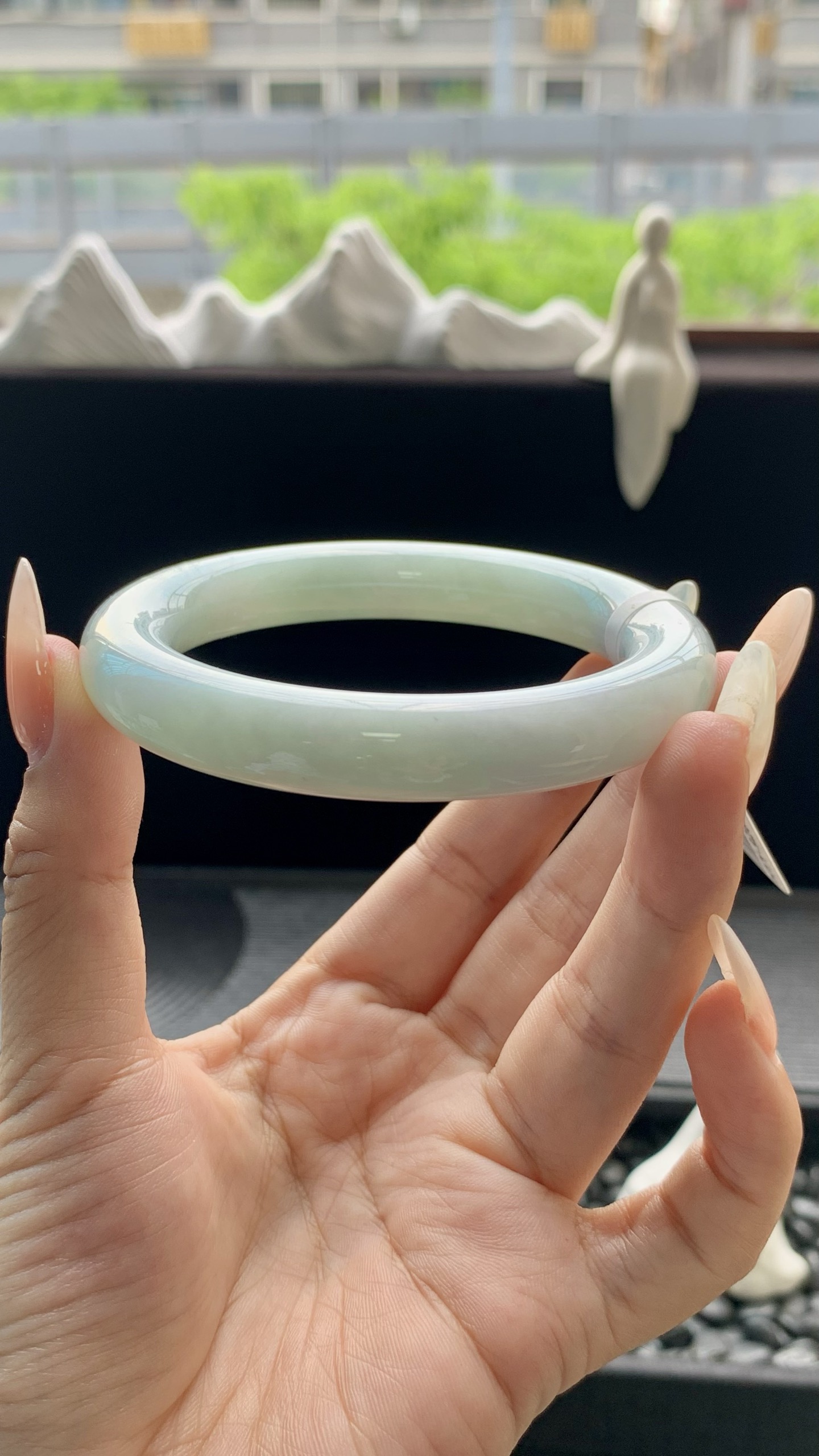 晴绿圆条圆条手镯成品 HYY-9267 尺寸：56-11-11