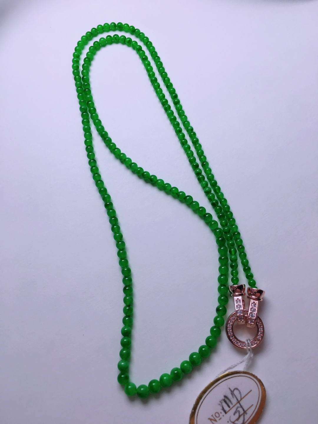 ️高冰绿珠子项链，晶莹剔透，新颖时尚，2.7-3