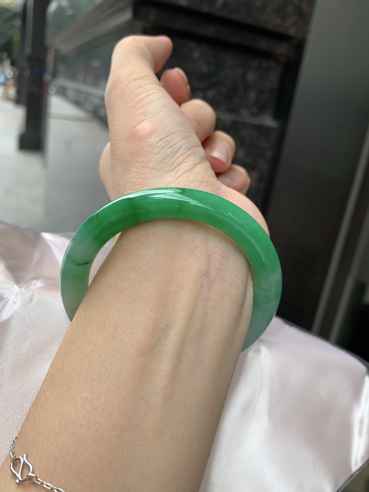 白底青阳绿圆条 54.6-8-7.6 0921-H327-71 打灯细纹