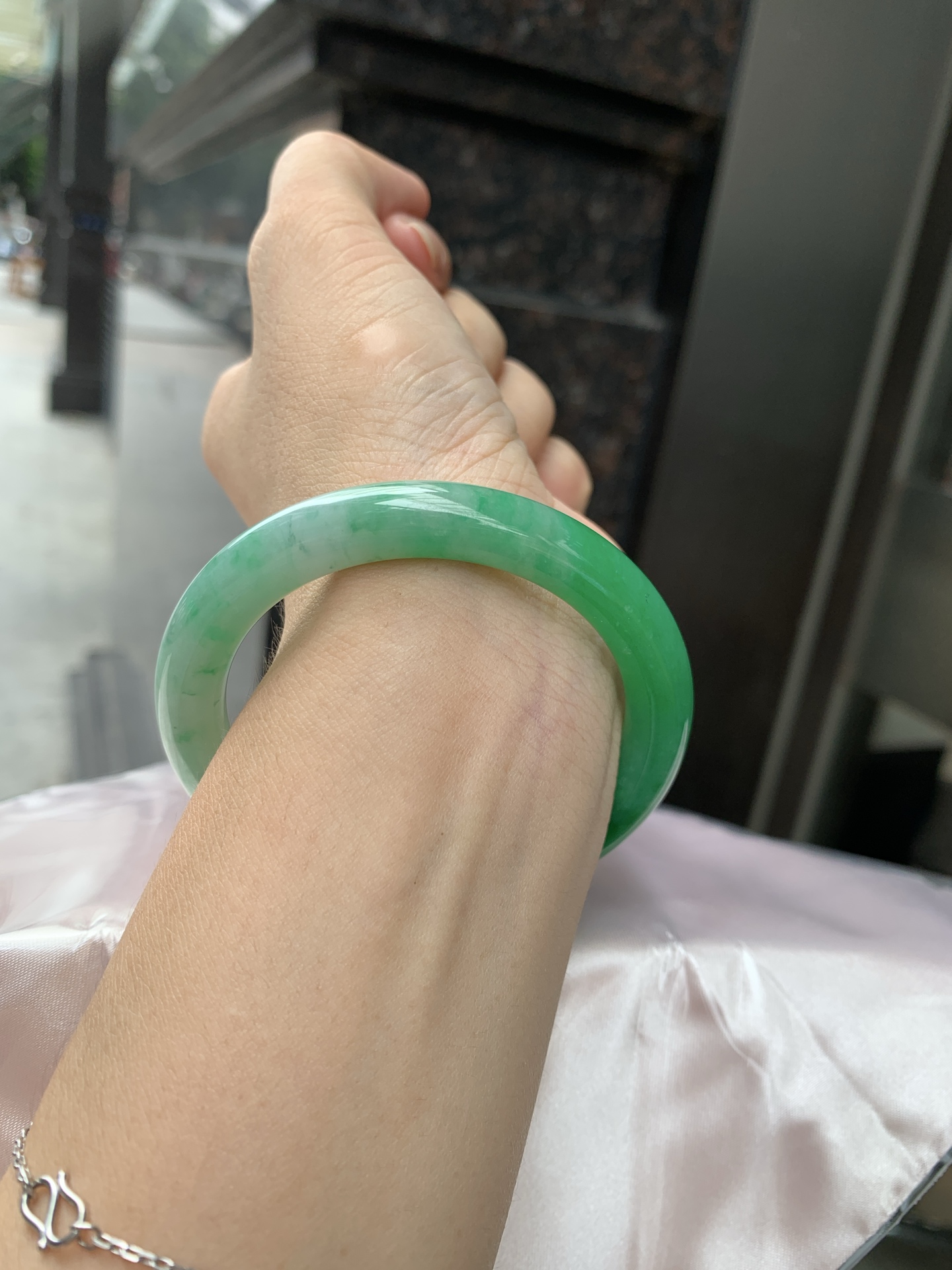 白底青阳绿圆条 54.6-8-7.6 0921-H327-71 打灯细纹