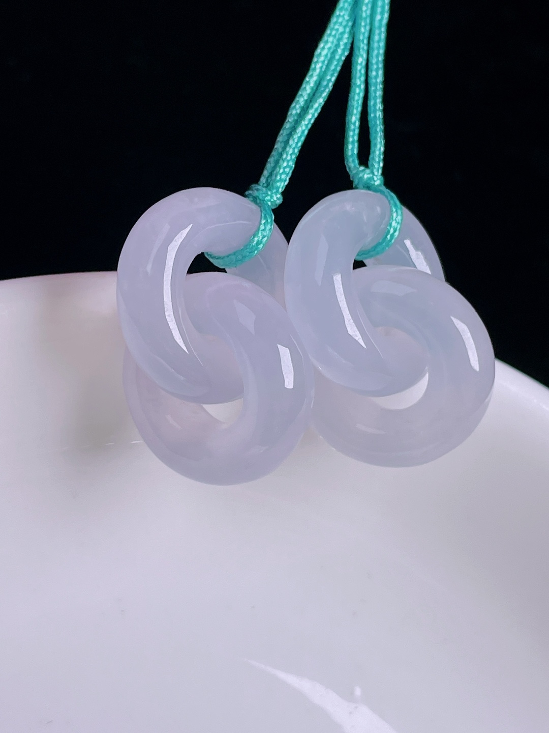 ️环环相扣耳坠，老种起光，细底通透，尺寸：18.5/14.4/5mm0921