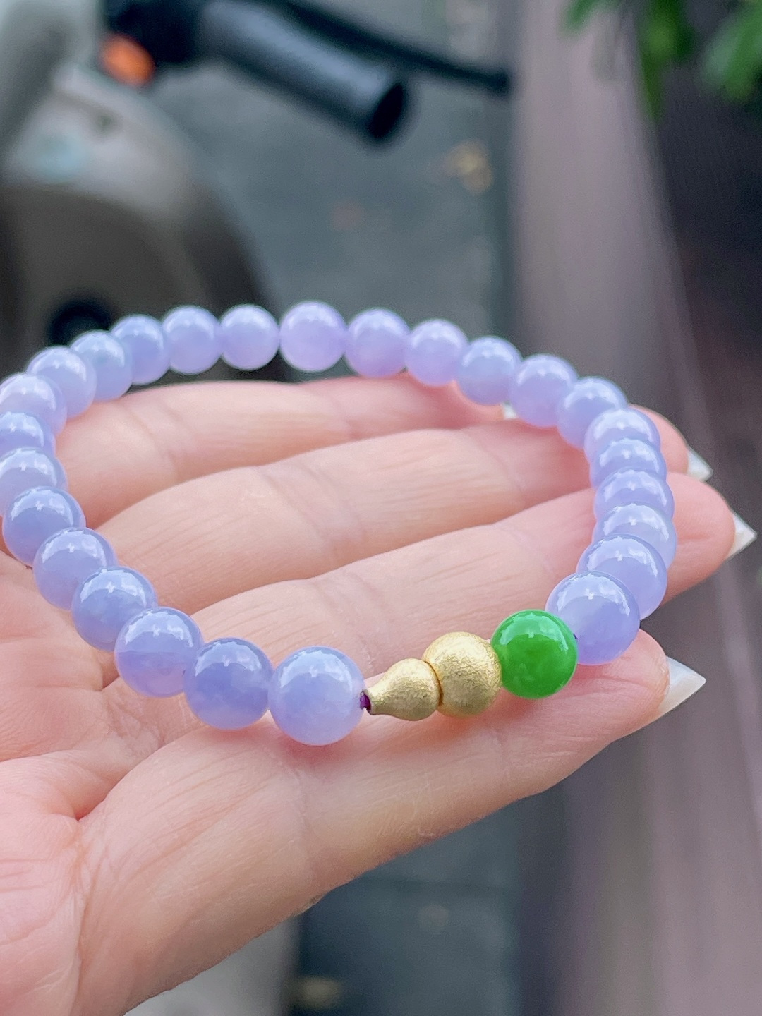 ️ 冰双彩手串 色泽艳丽，颗颗精选 尺寸：6.7