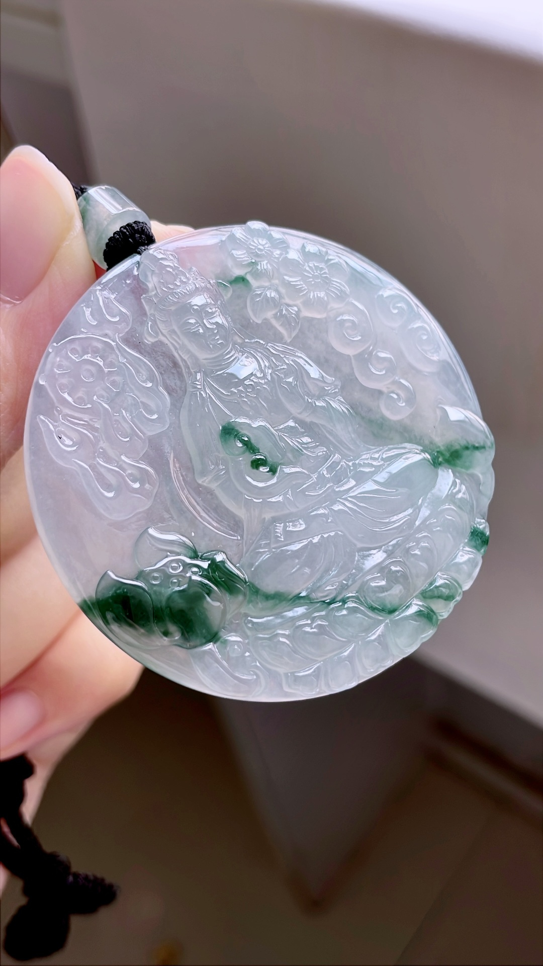 ️ 冰种飘花观音 飘花灵动，种老起胶 尺寸：50.4/5.5
