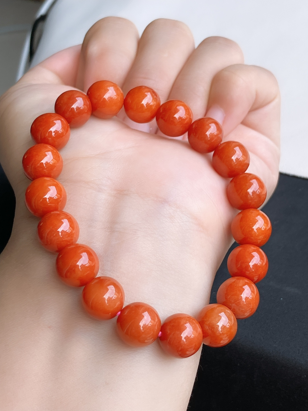 ️，冰红翡手串，细腻精致，尺寸11/自然光实拍