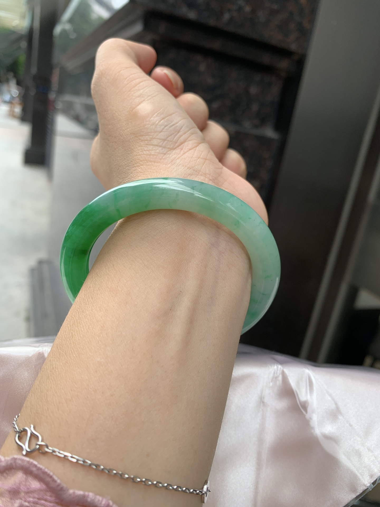 白底青阳绿圆条 54.6-8-7.6 0921-H327-71 打灯细纹