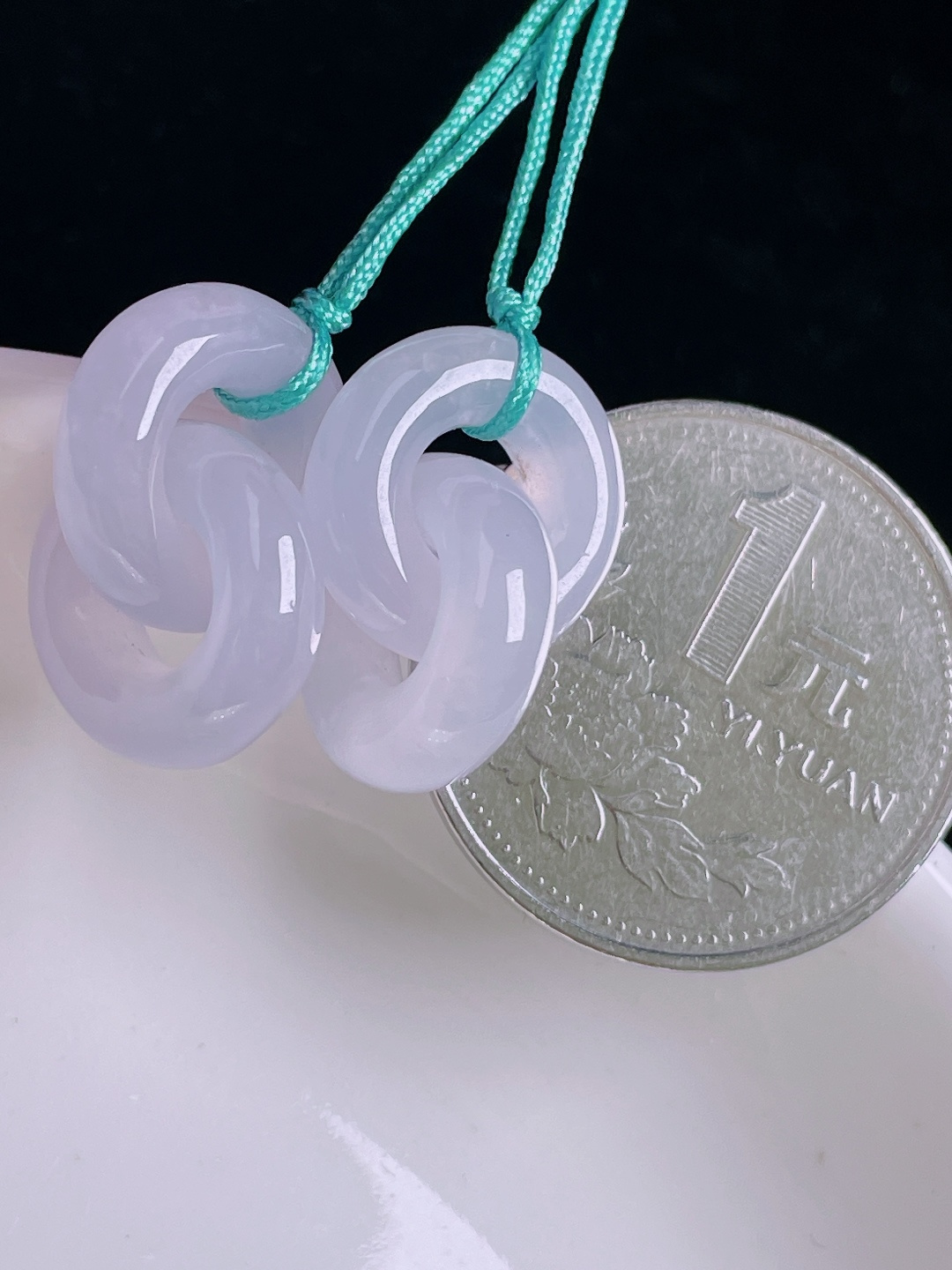 ️环环相扣耳坠，老种起光，细底通透，尺寸：18.5/14.4/5mm0921