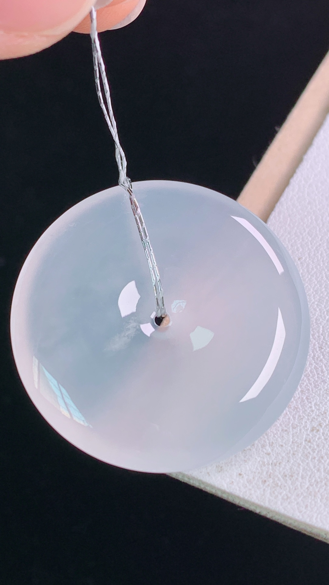 ️高品质 冰种平安扣 种水，冰透起光，无裂 尺寸:31.3-5.6mm 17