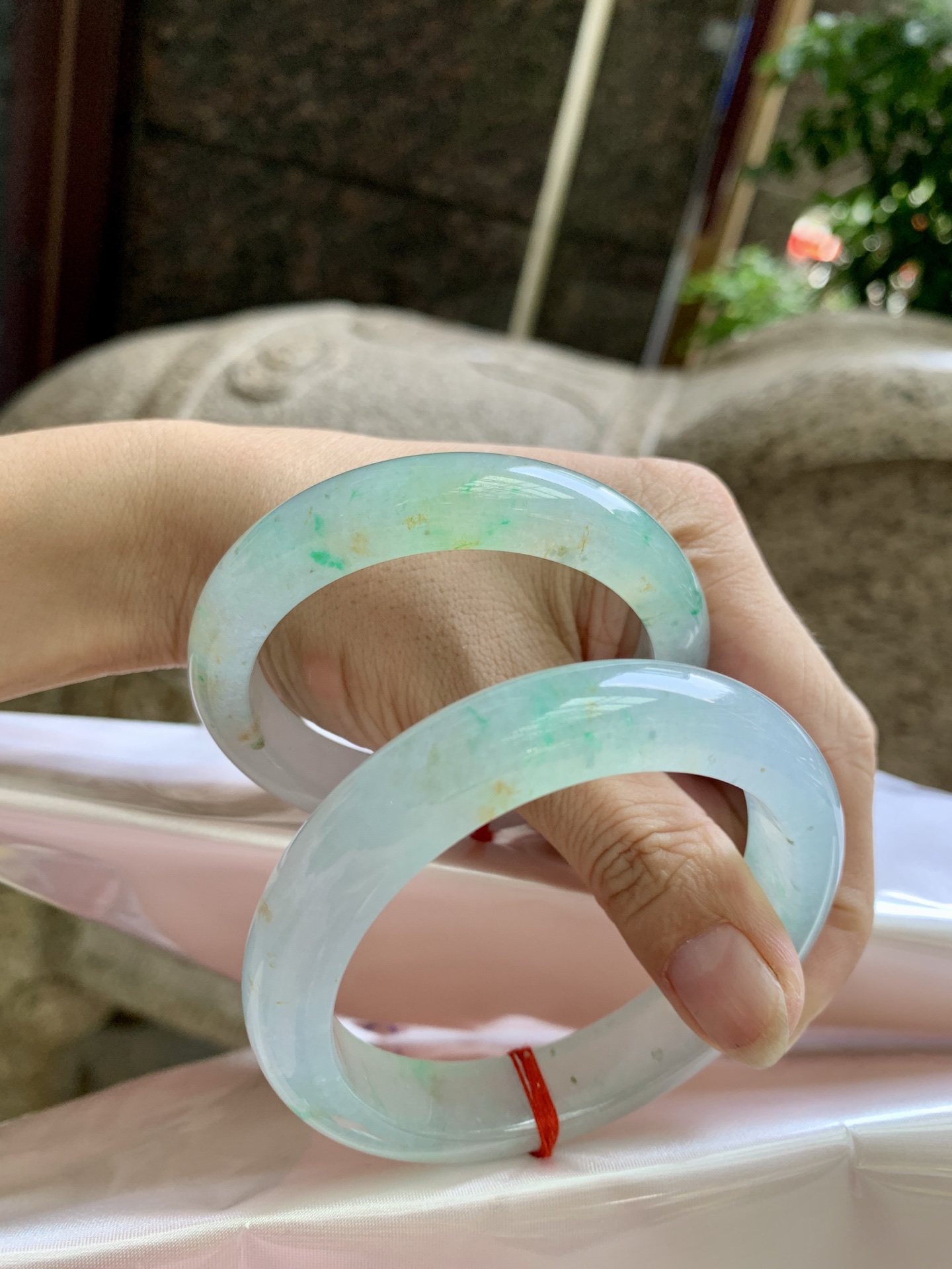 金丝绿洒金正圈 58.2-8-11.5 0921-N1645-2 无裂