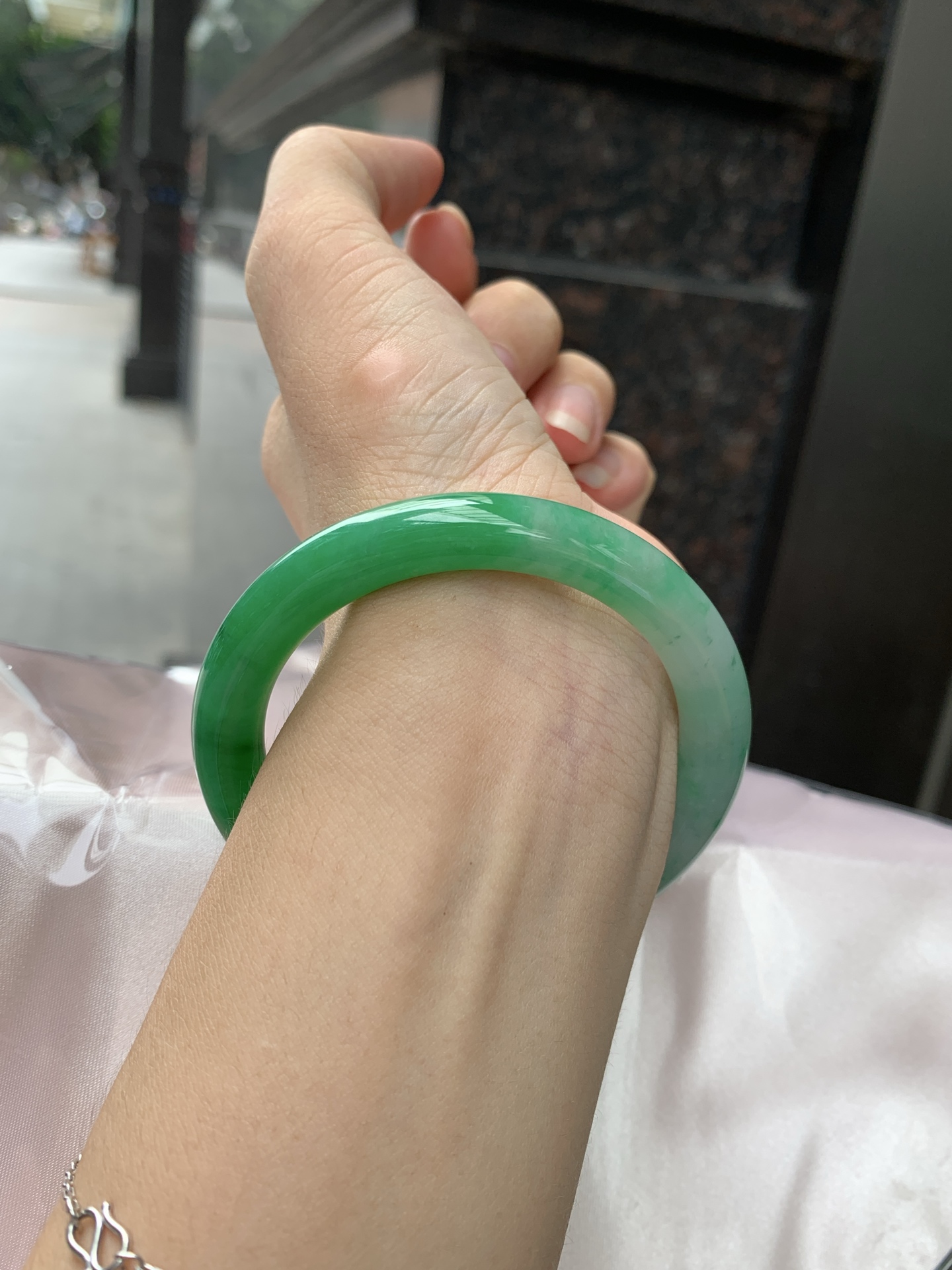 白底青阳绿圆条 54.6-8-7.6 0921-H327-71 打灯细纹