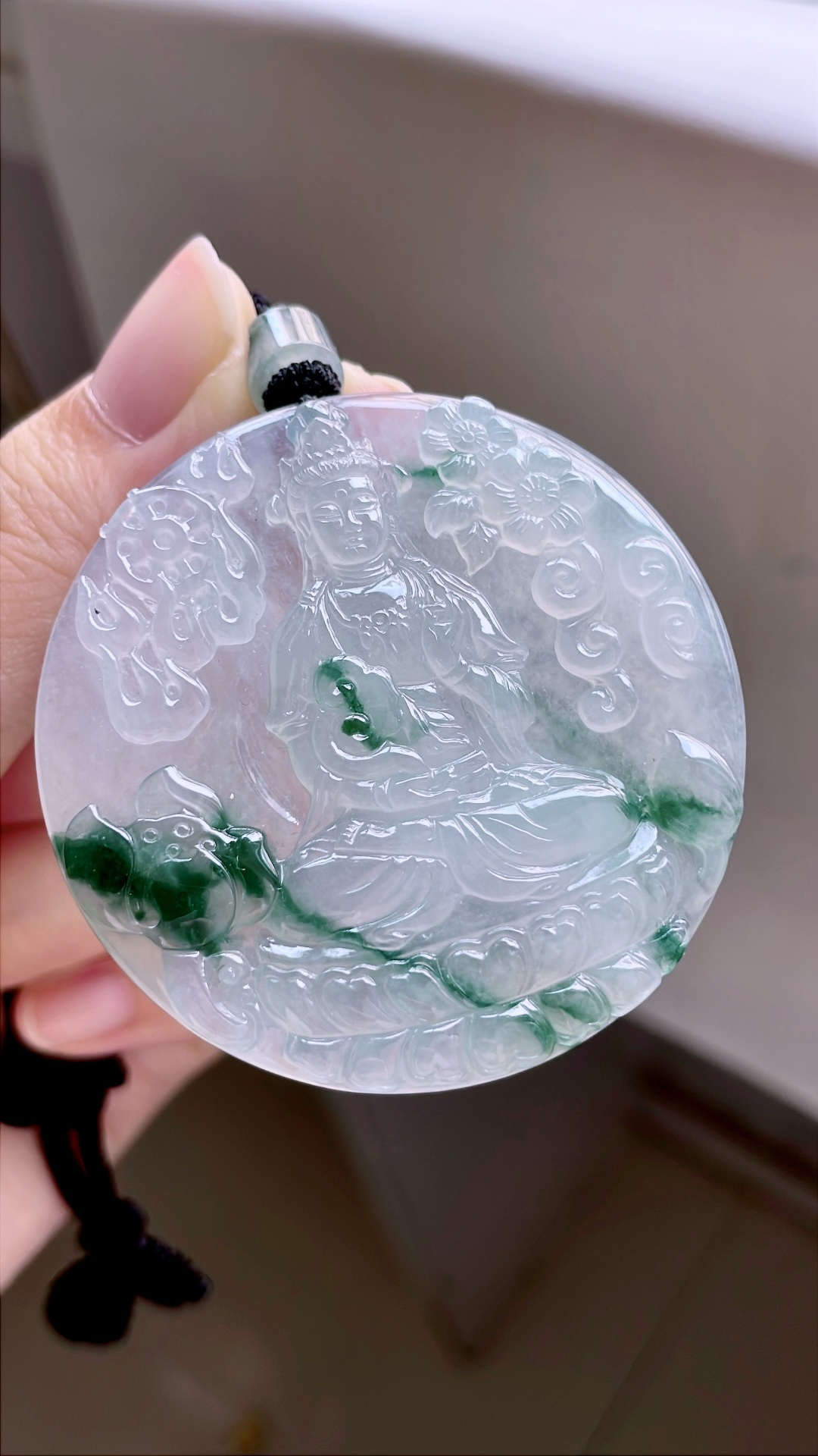 ️ 冰种飘花观音 飘花灵动，种老起胶 尺寸：50.4/5.5