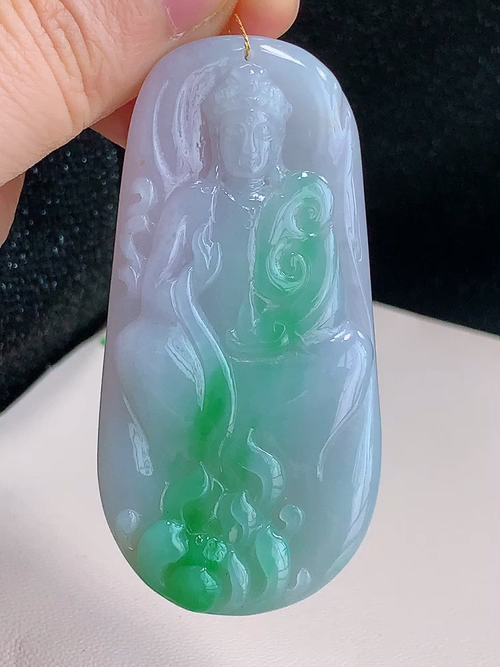 ️ 观音， 无裂，尺寸65.0-32.0-6.6mm，包A附证书