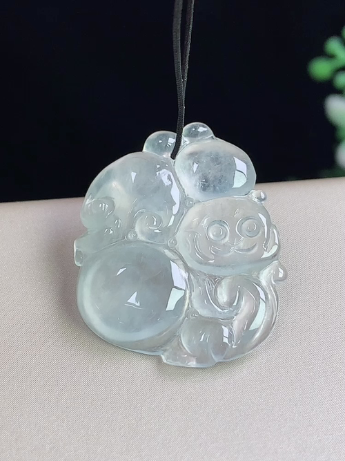 冰种灵猴，无裂，尺寸26.3*22*3.8mm，j121apt