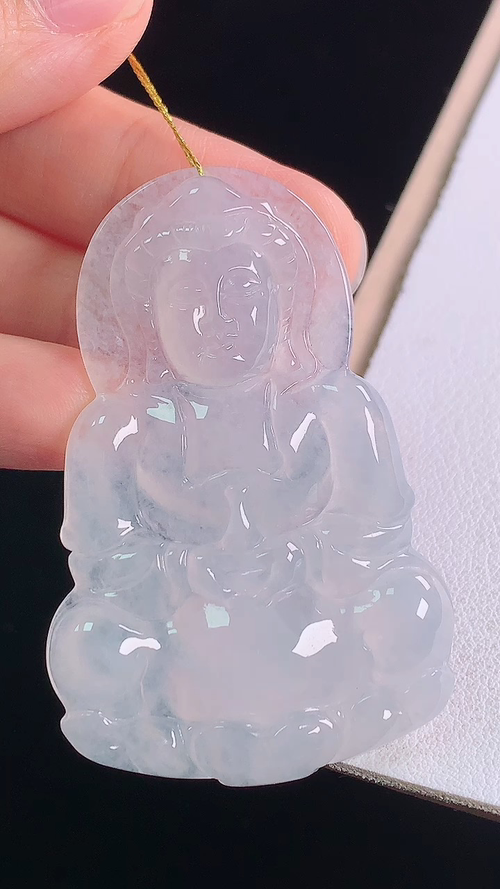 ️冰种观音，无裂，尺寸:54.3-35.8-5.6mm 17