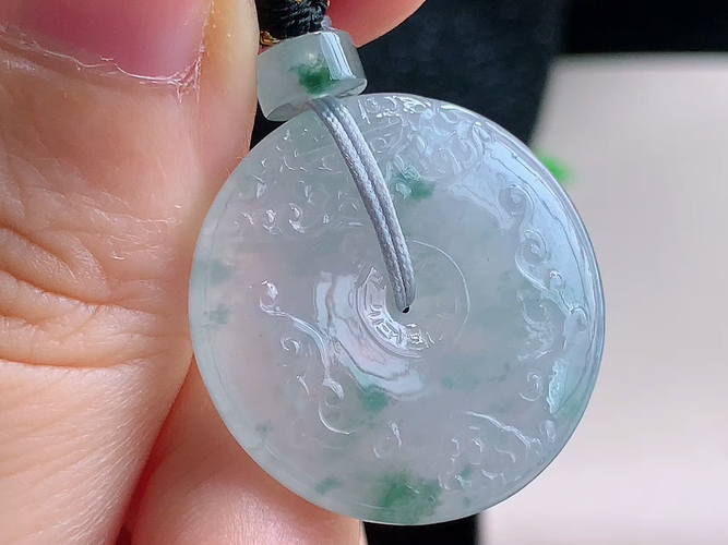 ️ 雕花平安扣，无裂，尺寸25.5-5.5mm，包A附证书