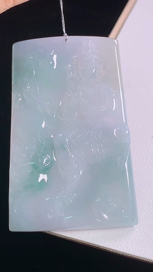 ️冰飘花观音，无裂，尺寸:70.2-45.9-5.8mm 18