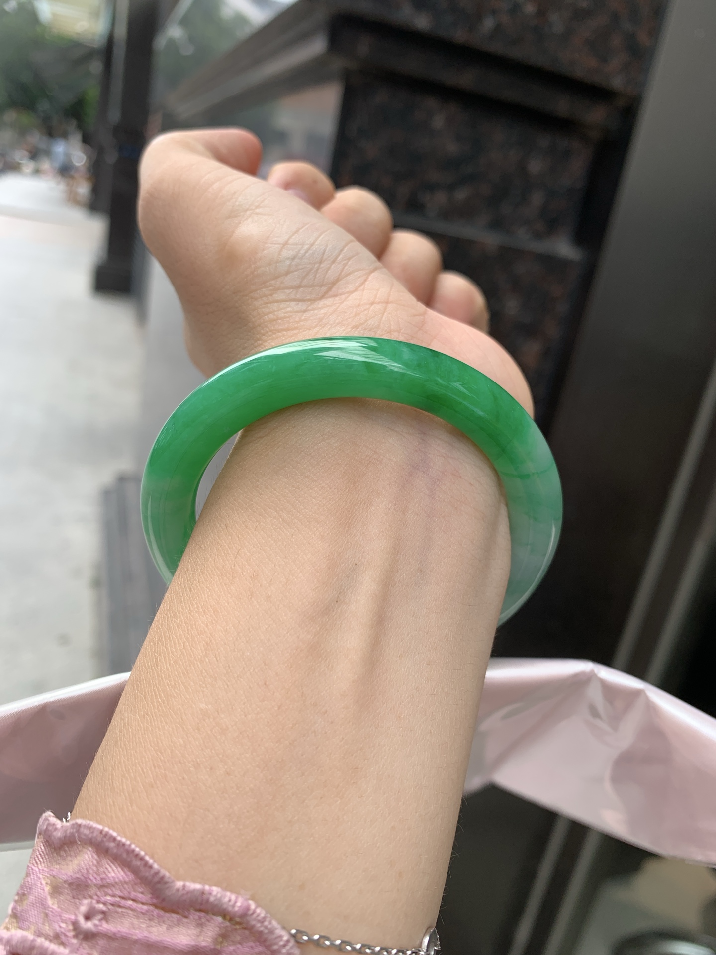 白底青阳绿圆条 54.6-8-7.6 0921-H327-71 打灯细纹