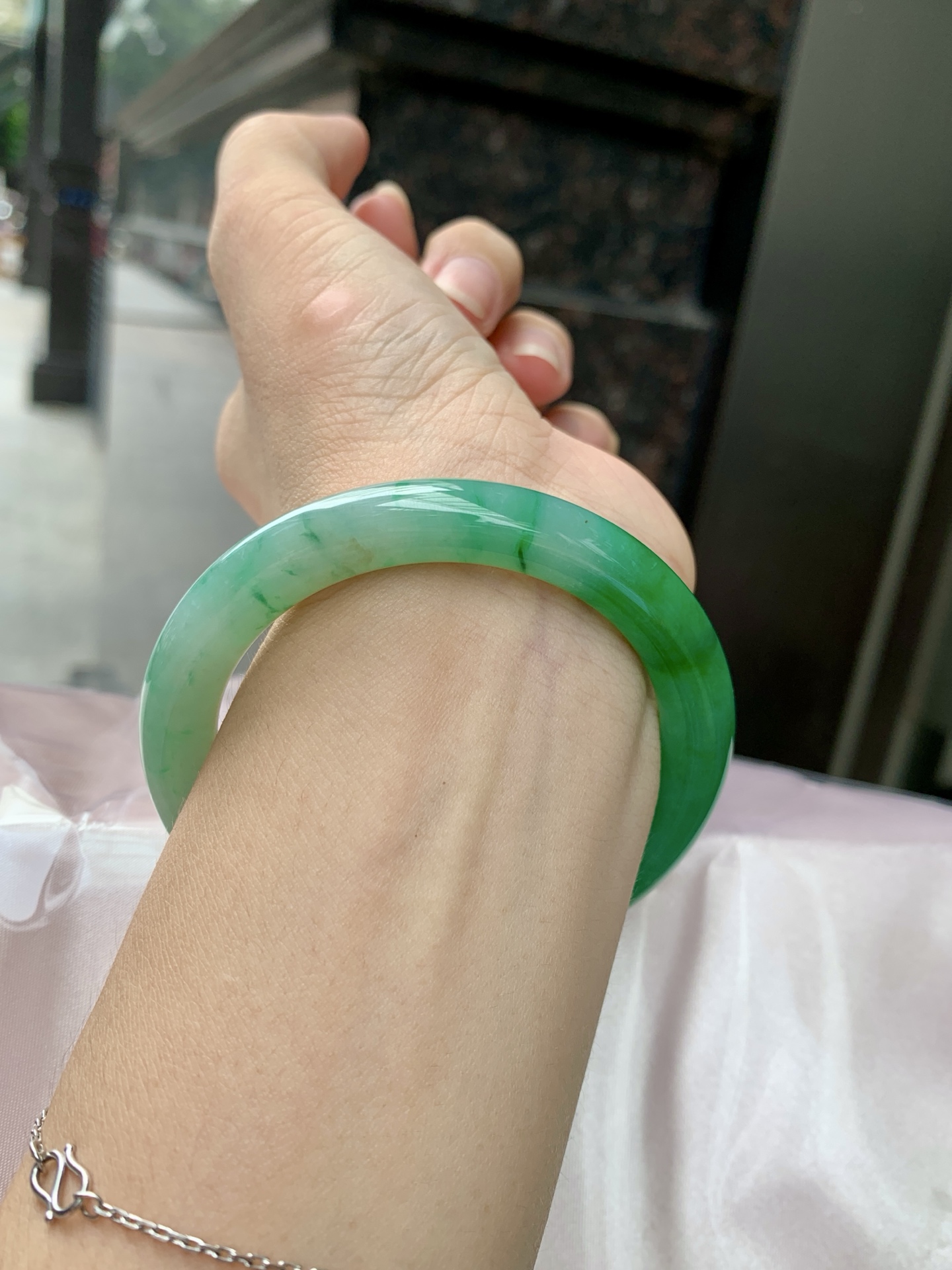 白底青阳绿圆条 54.6-8-7.6 0921-H327-71 打灯细纹