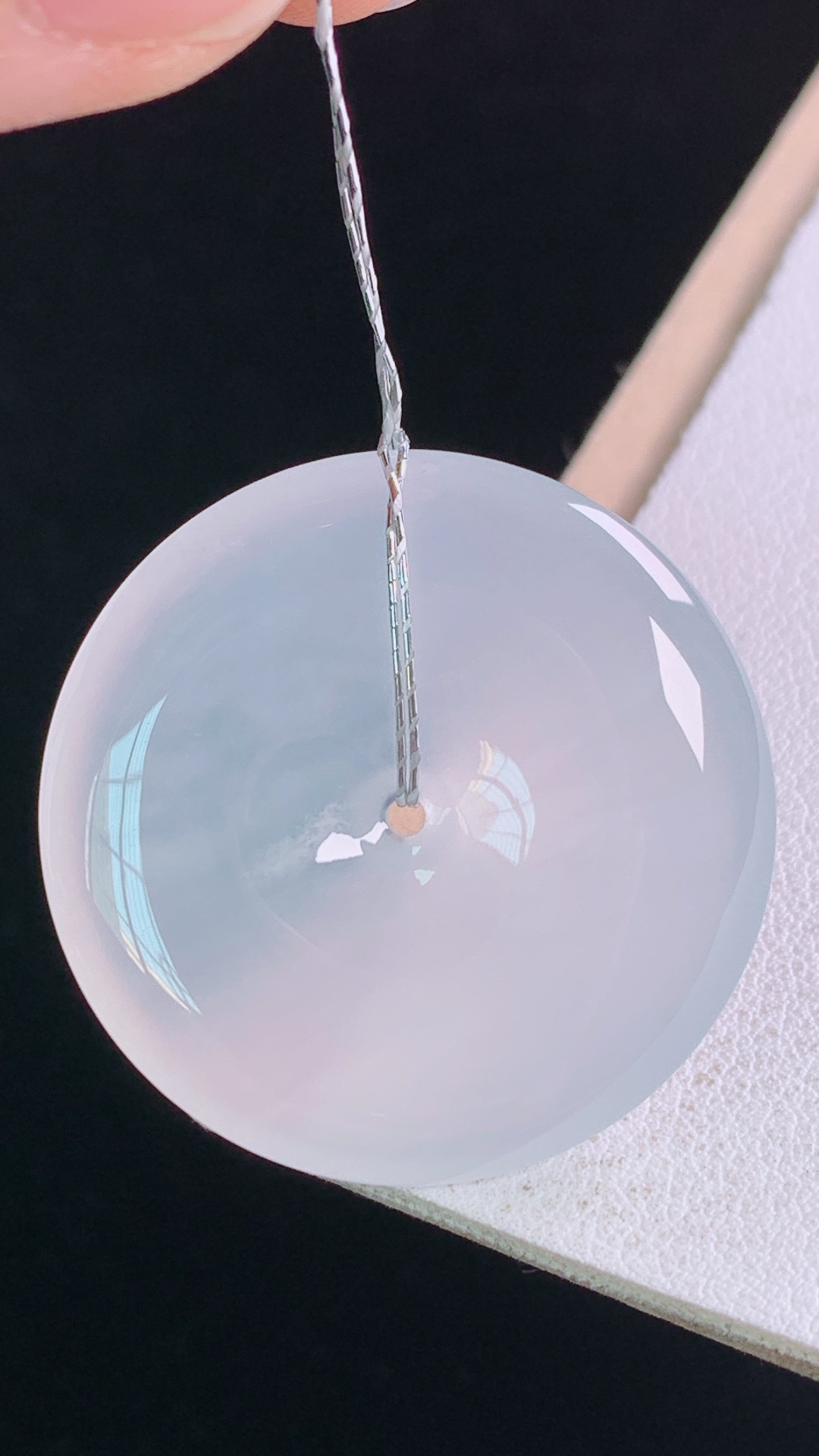 ️高品质 冰种平安扣 种水，冰透起光，无裂 尺寸:31.3-5.6mm 17