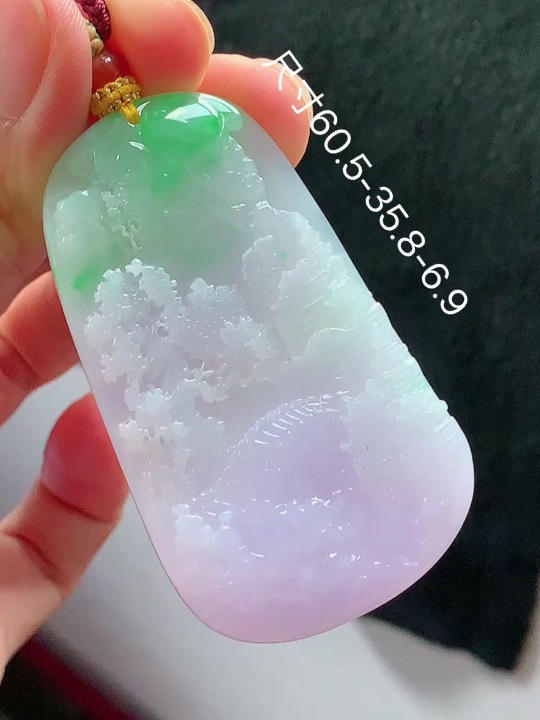 ️ 春彩山水牌 老坑冰透 种老水足 水润光泽 性比高 无裂, 尺寸看图