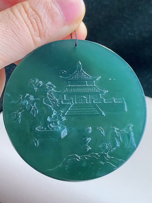 ️ 山水牌，无裂，尺寸55.0-6.4mm，包A附证书