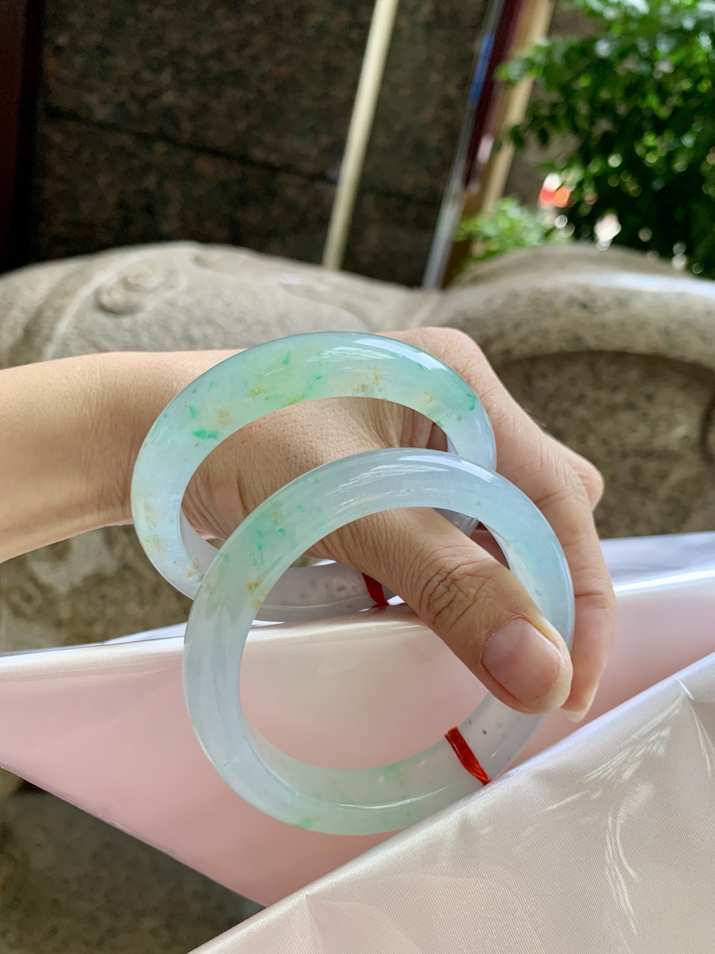金丝绿洒金正圈 58.2-8-11.5 0921-N1645-2 无裂