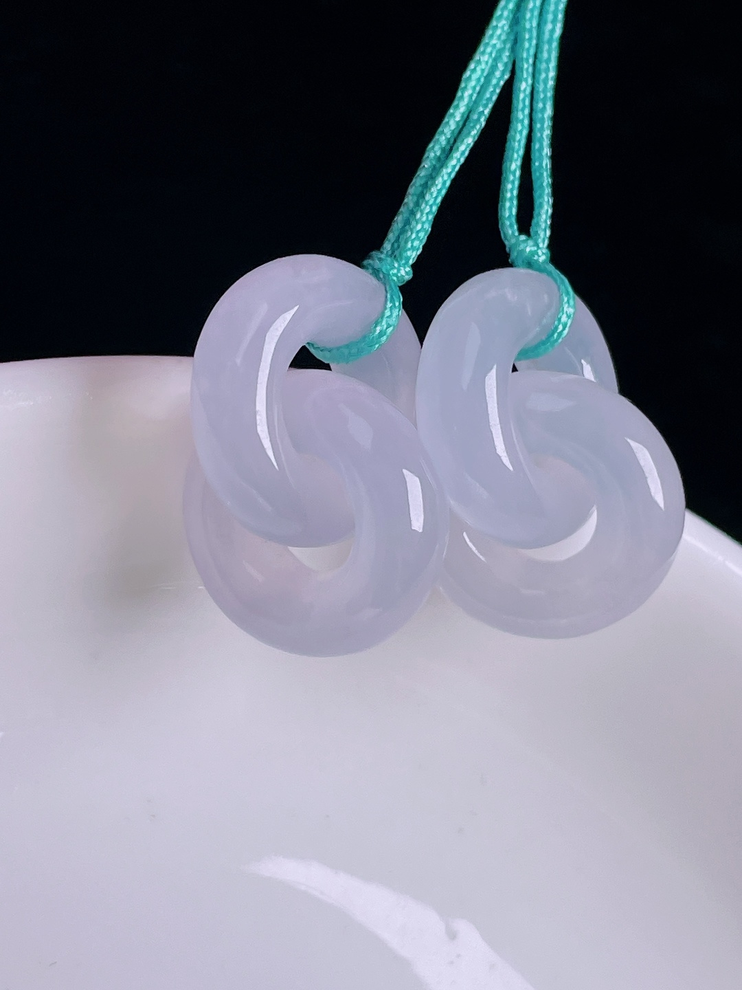 ️环环相扣耳坠，老种起光，细底通透，尺寸：18.5/14.4/5mm0921