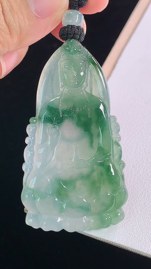 ️冰飘花观音，无裂 尺寸:58.1-33.7-5.4mm 19