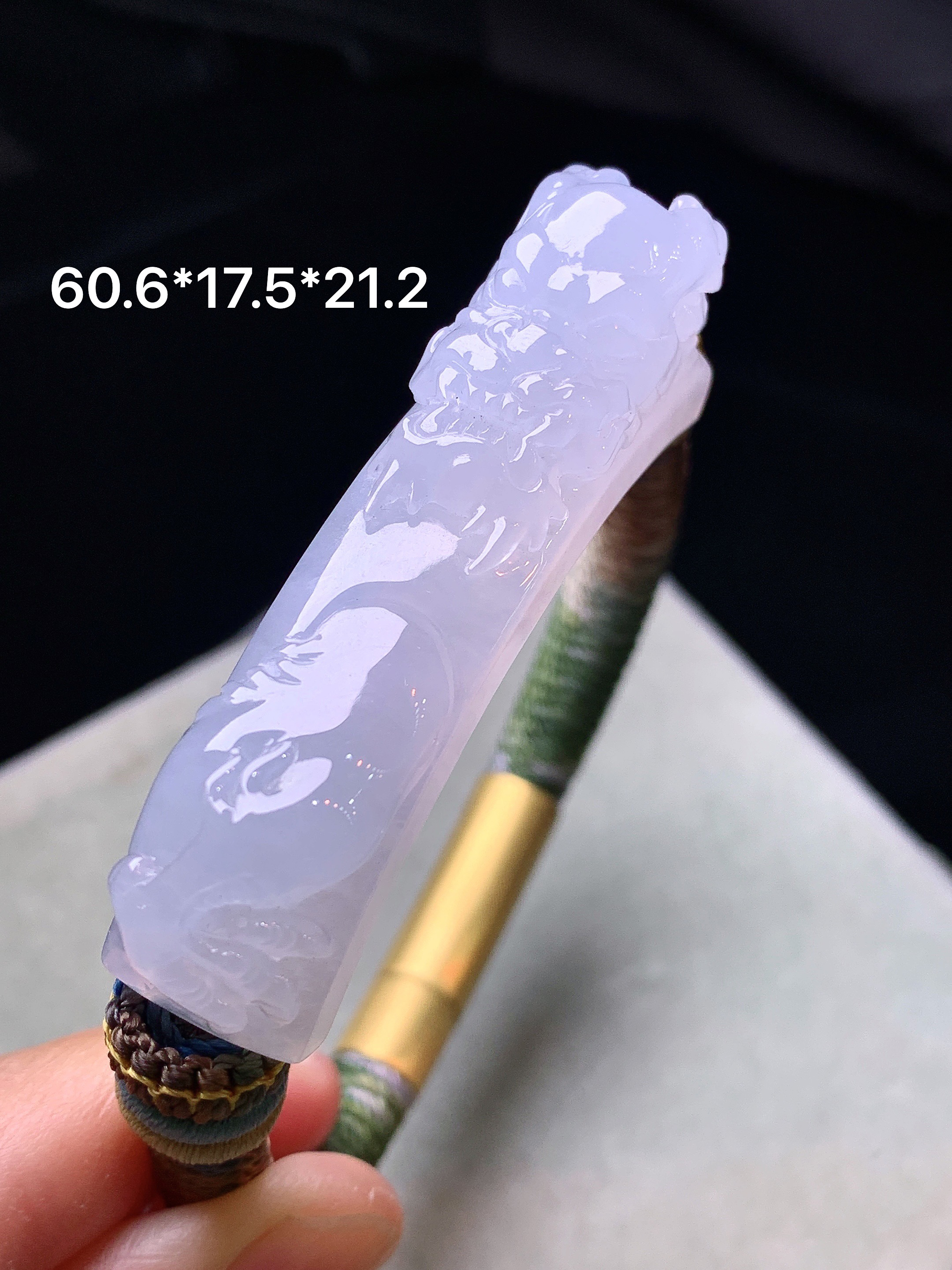 冰种貔貅手链 玉质细腻 色泽艳丽清新 水润亮眼 整体尺寸60.6*17.5*21.2 j1