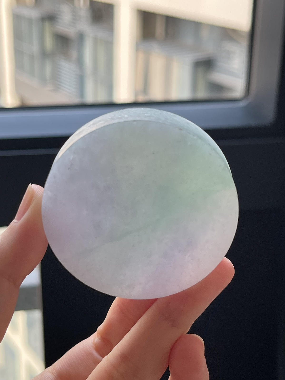 翡翠冰糯种紫罗兰镯心