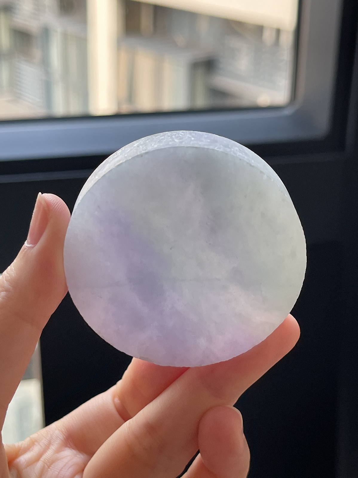 翡翠冰糯种紫罗兰镯心